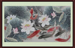 国画荷花 