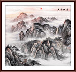 泰山日出办公室挂画