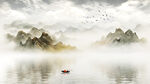水墨画背景山水
