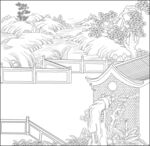 白描古建图