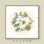 新中式装饰画梅兰竹菊