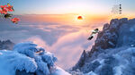 日出雪景