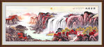 国画中堂画客厅山水图 