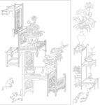 白描花瓶 