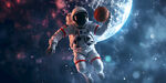 宇宙宇航员篮球壁画广告展板背景