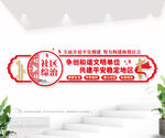 社区综治大厅党建文化墙图片