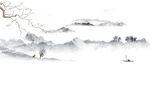 新中式石纹水墨山水背景