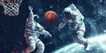 宇航员宇宙篮球PK广告展板壁画