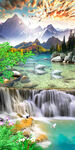 中式唯美风景山水画玄关