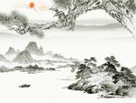 山水画背景图