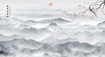 新中式水墨山水背景墙
