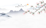 新中式石纹山水岩板背景