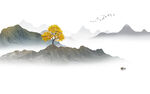 新中式石纹山水岩板背景