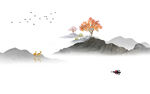 新中式石纹山水岩板背景