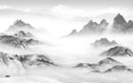 客厅 简约山水墙画 TIf分层