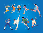 运动人物矢量插画