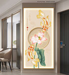 国潮锦鲤新中式荷花装饰画