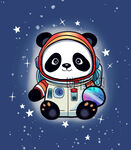 卡通宇航员熊猫