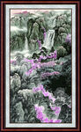 聚宝盆山水画 
