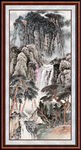 聚宝盆山水画 