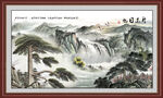 迎客松山水画