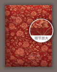 传统古典华丽红色花纹底纹图案