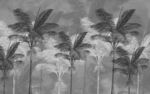 线描树枝植物叶子背景墙