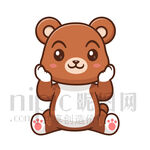 可爱卡通捂脸的狗熊