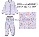 可爱风兔女郎家居服图案设计