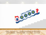 公安楼梯文化墙