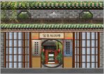 新中式楼阁装饰背景墙画
