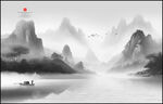 意境水墨山水画
