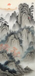 工笔国画山水