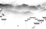 简约 灰色意境山水 Tif分层