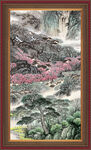 山水瀑布图 