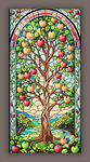 蒂凡尼教堂田园主题彩色玻璃图案
