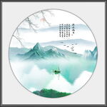 新中式玄关山水画