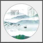 圆形装饰画 江南风景