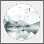 禅意水墨山水画