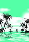 沙滩 海洋 热带树