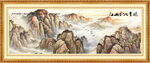 泰山迎客松风景画