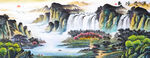 瀑布风景画