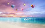 海滩热气球