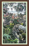 竖幅山水画 