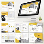 黄色商业画册AI设计模板