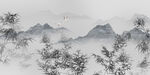 新中式水墨竹子山水背景