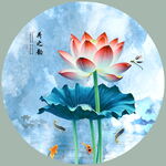 圆形山水画