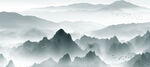 中式水墨山水画