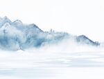 新中式蓝色山水