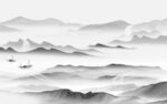 高端 新品灰色山水 TIF分层